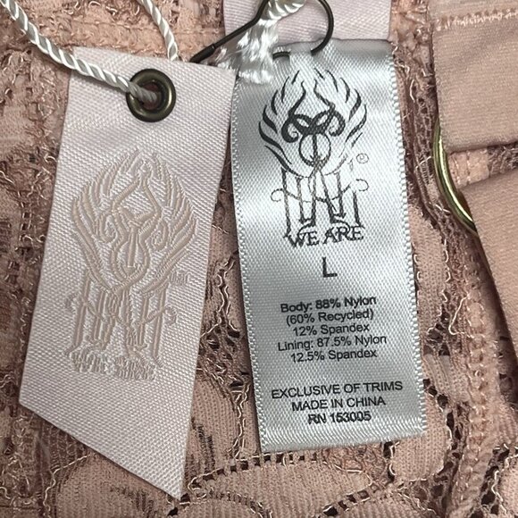 NWT We are HAH Free People Got Ur Back Bra Large Lace Mesh Bralette Copper Rose - Picture 10 of 14